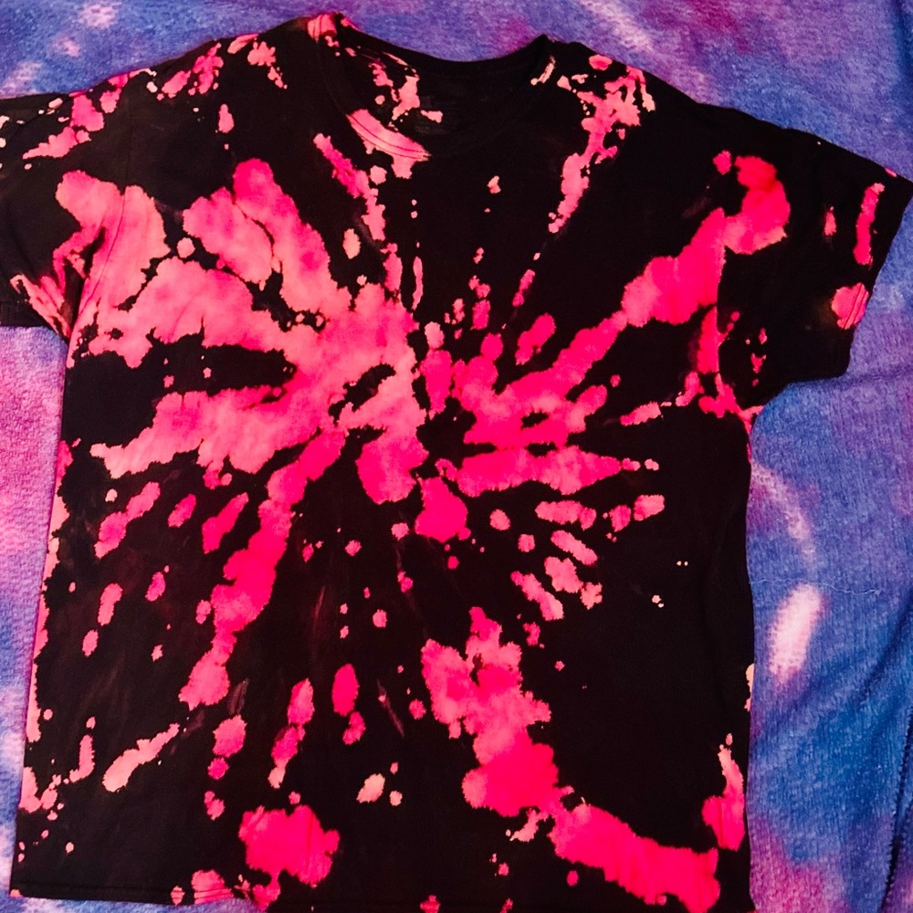 Pink and Black Tie-Dye Women's Tee